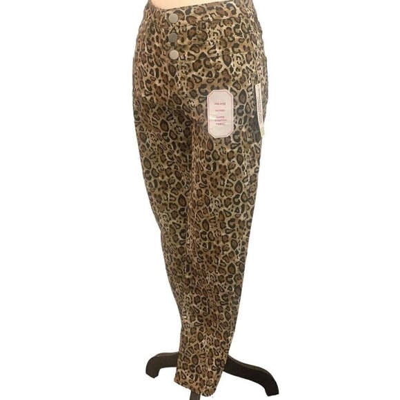 No Boundaries Womens Midrise Skinny Leopard Print Jeans Junior Size 5 Pants - Picture 3 of 12